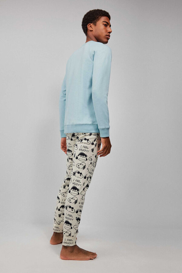 Gisela Pijama largo de hombre Snoopy azul