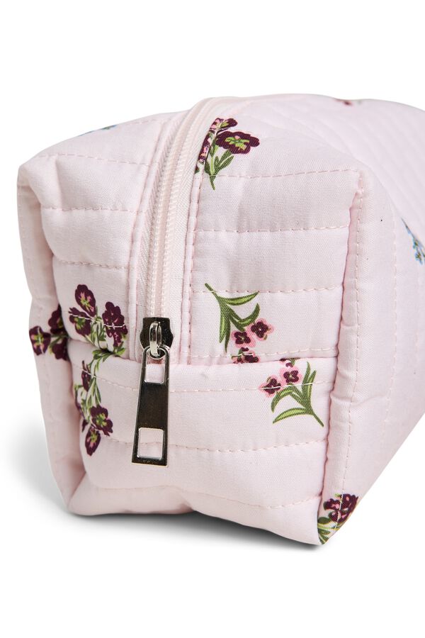 Pieces Printed vanity case pink
