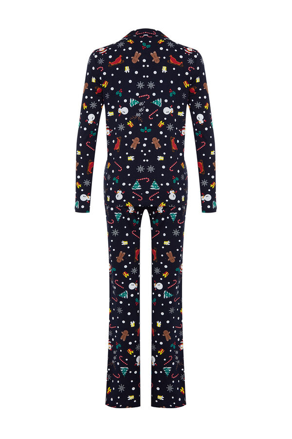 Trendyol Conjunto pijama camisero Navidad azul  azul
