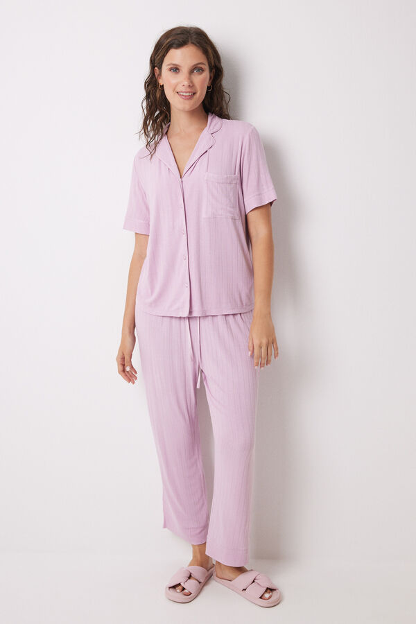 Womensecret Pyjama chemise Capri soft touch rose