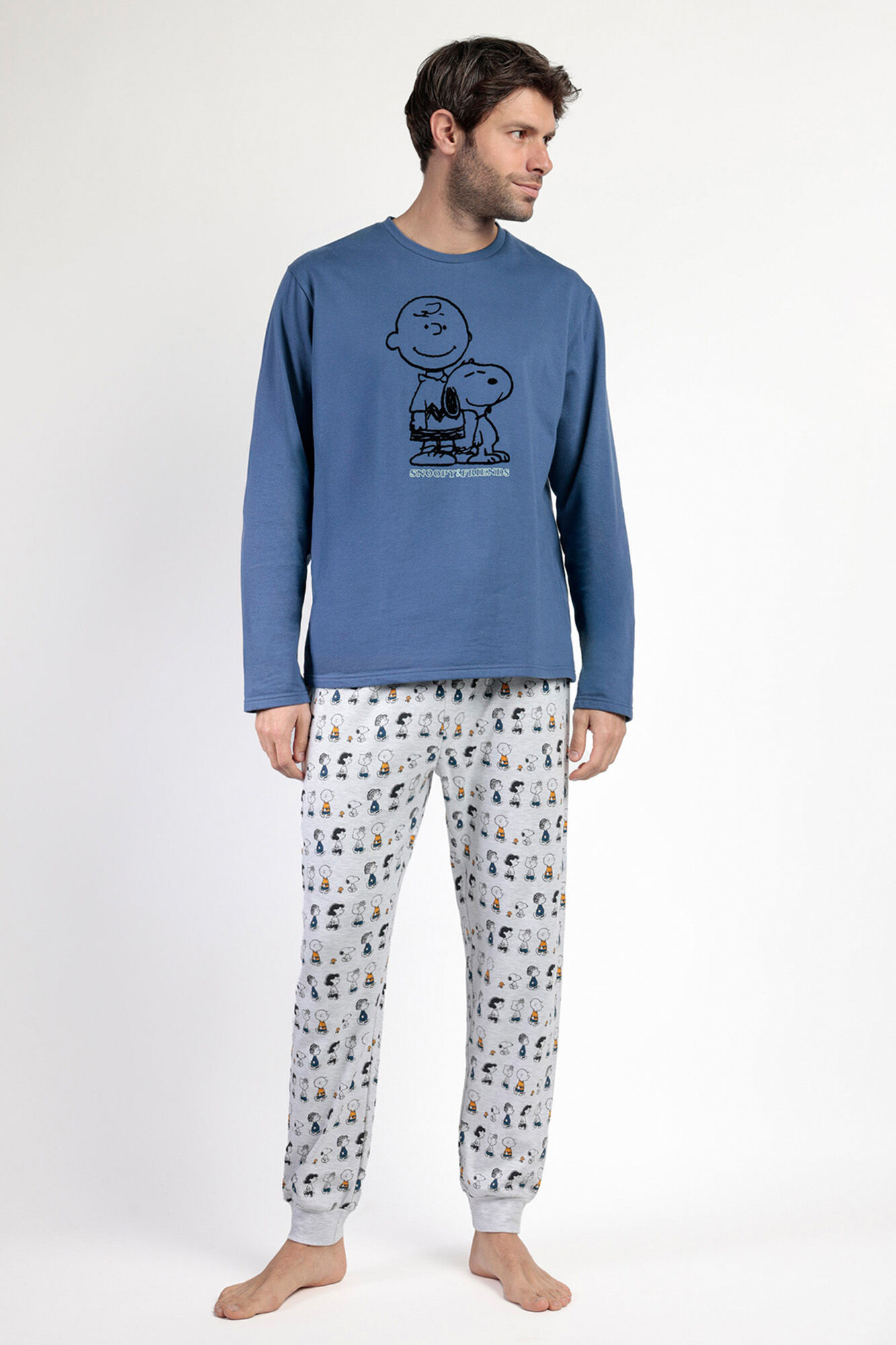 Admas Pijama largo felpa hombre Snoopy&Friends 