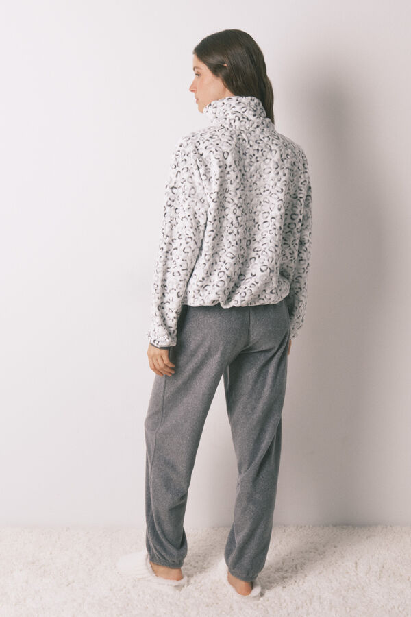 Women'secret Dugačka duga pidžama sa flis životinjskim printom Print