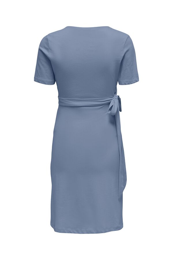 Only Maternity Maternity wrap dress blue