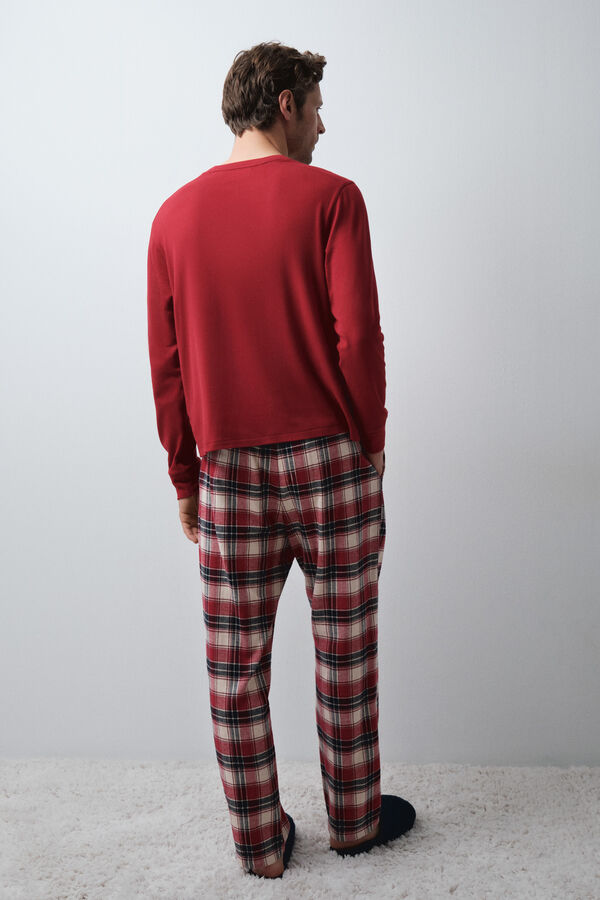 Women'secret Red plaid men's classic pyjamas red