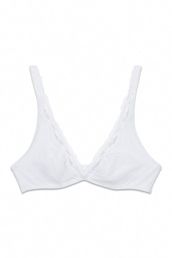 Women'secret Plavi pamučni halter grudnjak FANTASTIC Plava