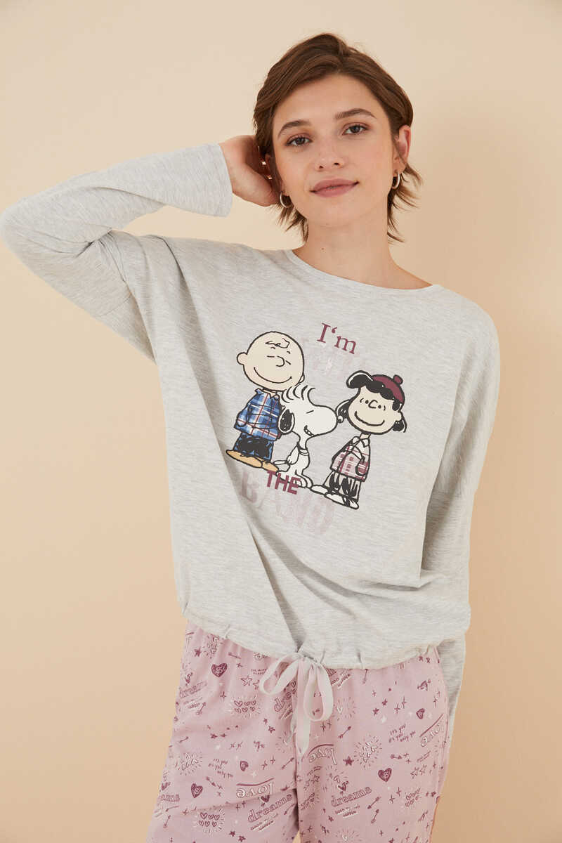 Womensecret 100% cotton grey Snoopy & Co. pyjamas grey