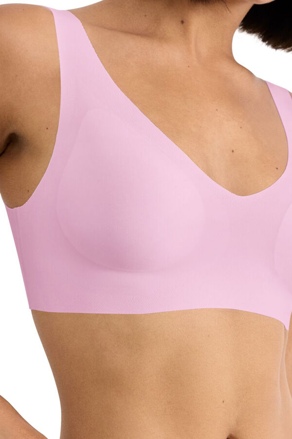 Sloggi Soutien bralette sem costuras em microfibra rosa