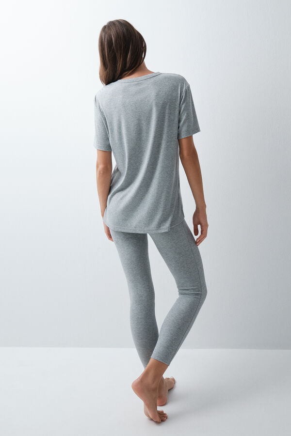 Women'secret Grey long pyjamas T-shirt leggings grey