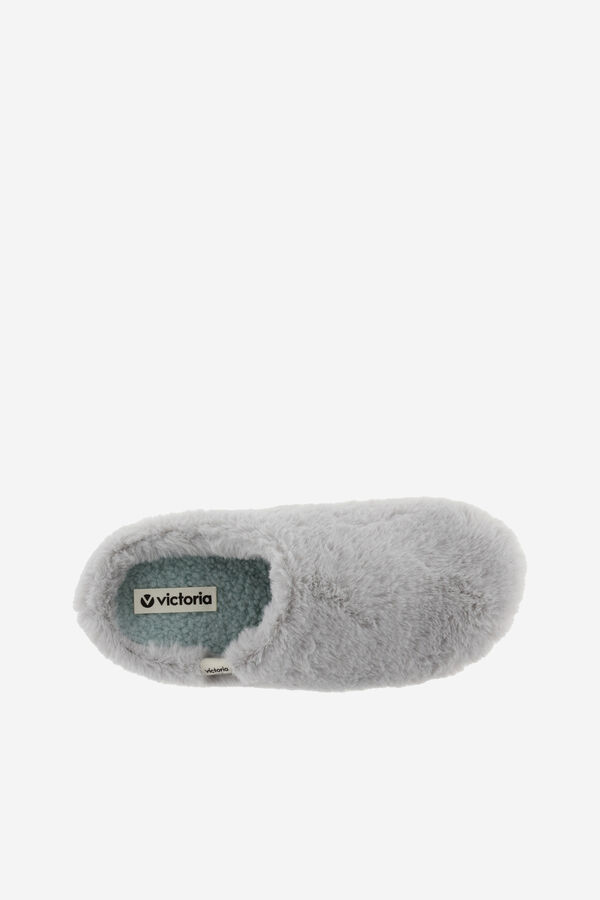 Womensecret Victoria Norte Soft fur house slippers with soft fur interior insole grey