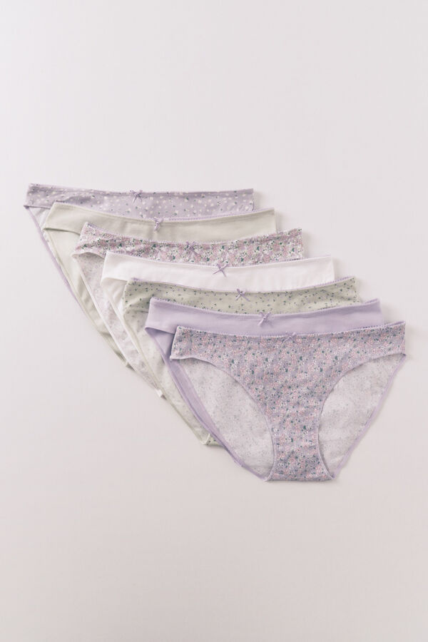 Women'secret Cotton 7-pack classic floral print panties printed