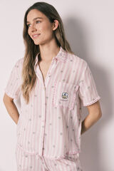 Women'secret Pyjama chemise long &agrave; rayures Keroppi beige