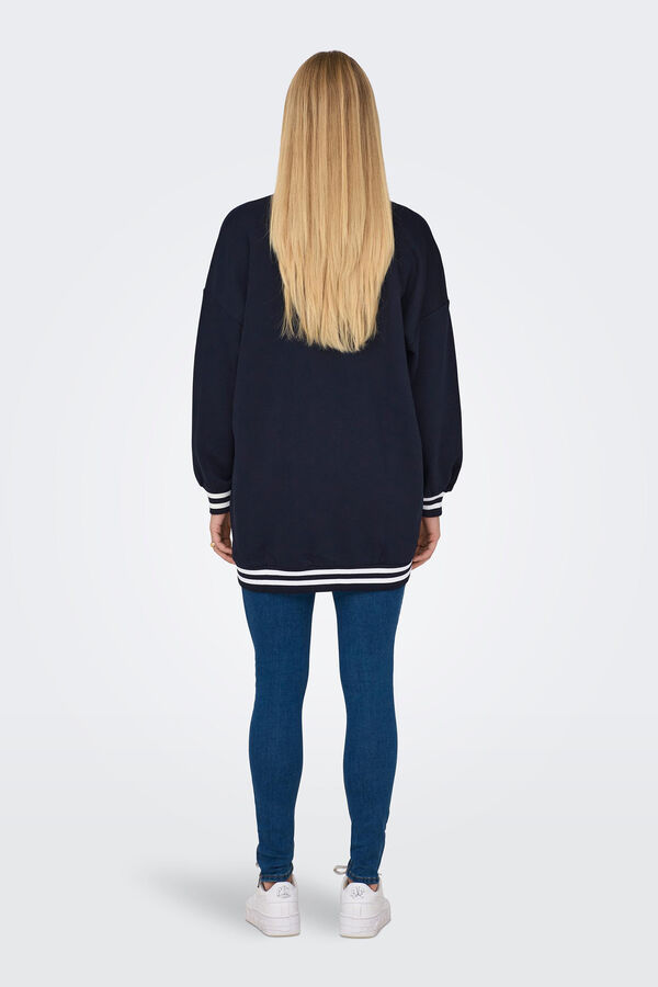 Only Maternity Sudadera cuello pico maternity azul