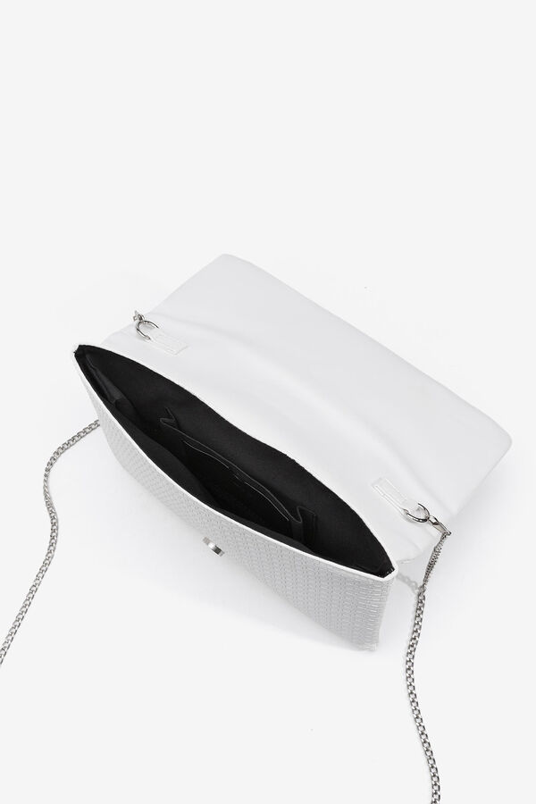 Womensecret Woven faux leather clutch white