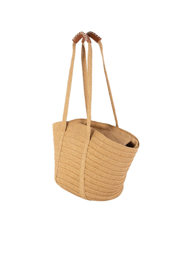 Kbas Sac cabas en fibre naturelle marron