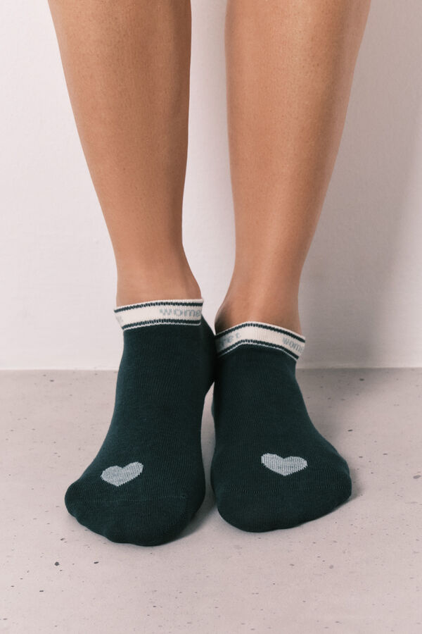Women'secret 3-pack short heart print socks printed