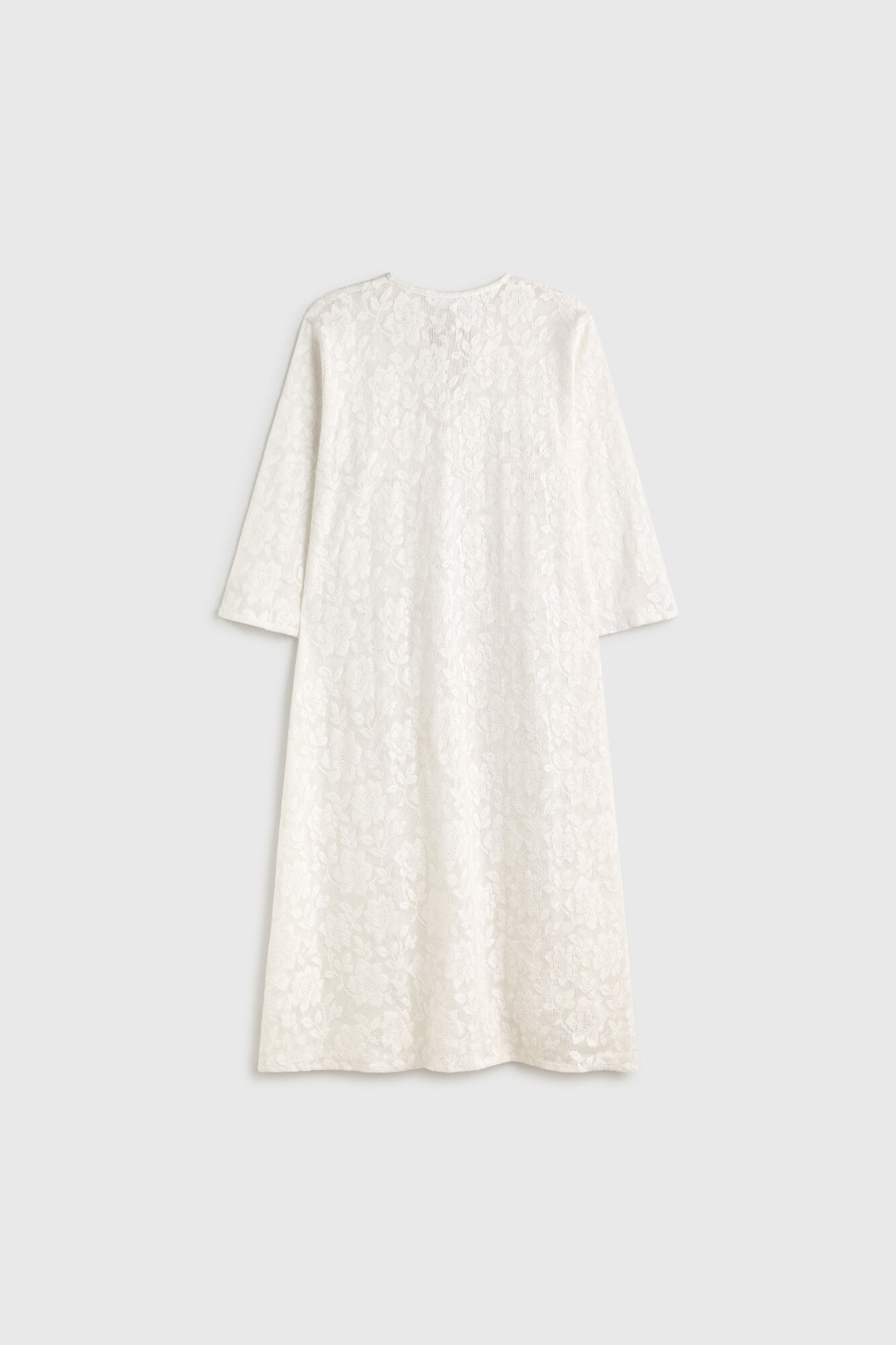 Textura T&uacute;nica larga algod&oacute;n tejido encaje