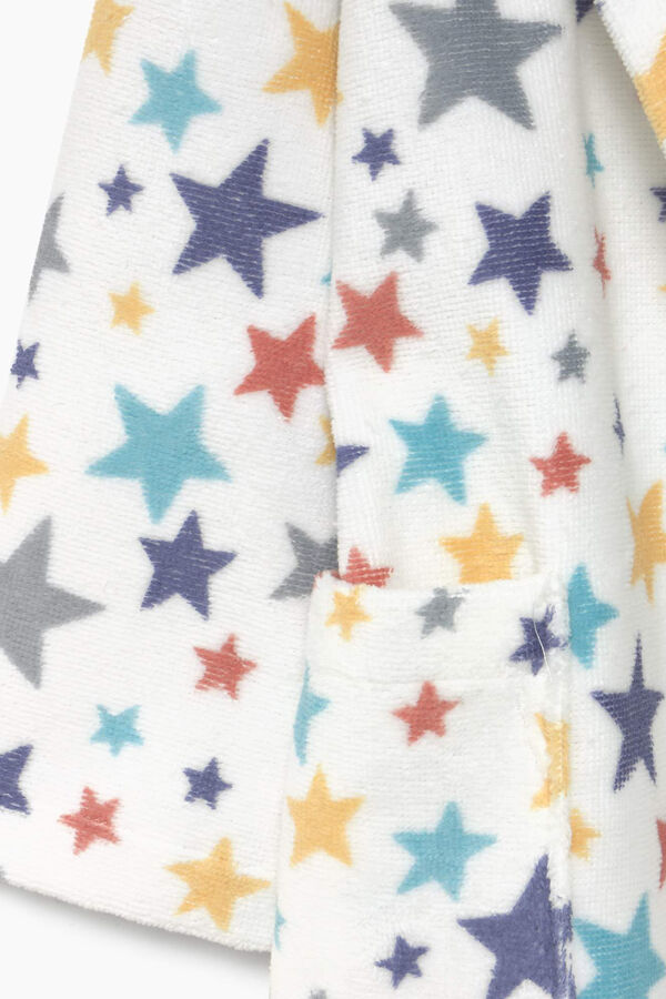 Womensecret Roupão de banho crianças friso 100% algodão estrelas  azul