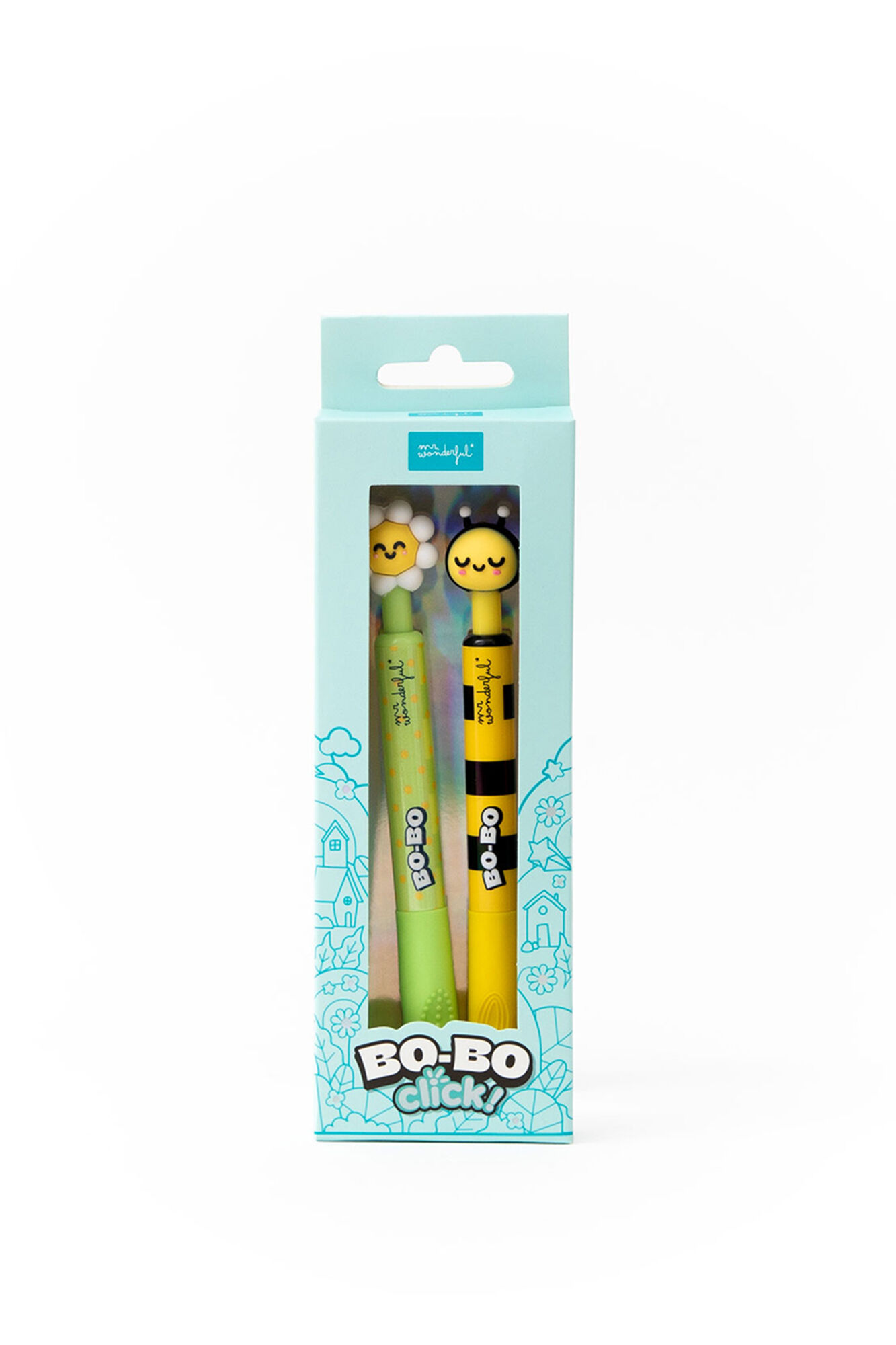 Mr. Wonderful Set de 2 bolis borrables Bo-Bo Click! - Margarita y Abeja
