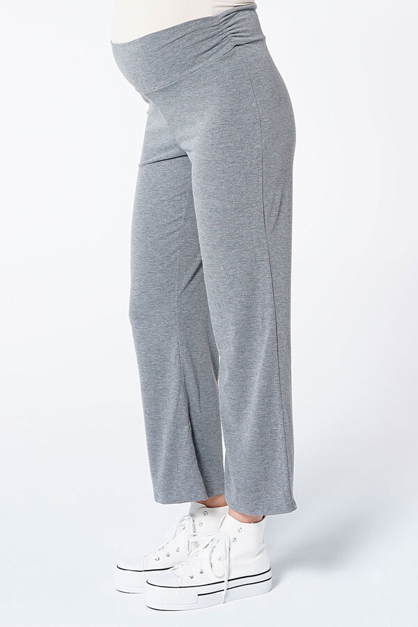 Womensecret Essential jersey-knit wide leg maternity trousers szürke
