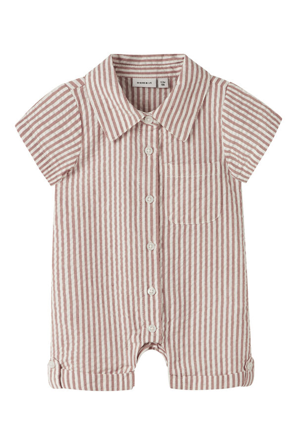 Name it Striped buttoned baby jumpsuit nude