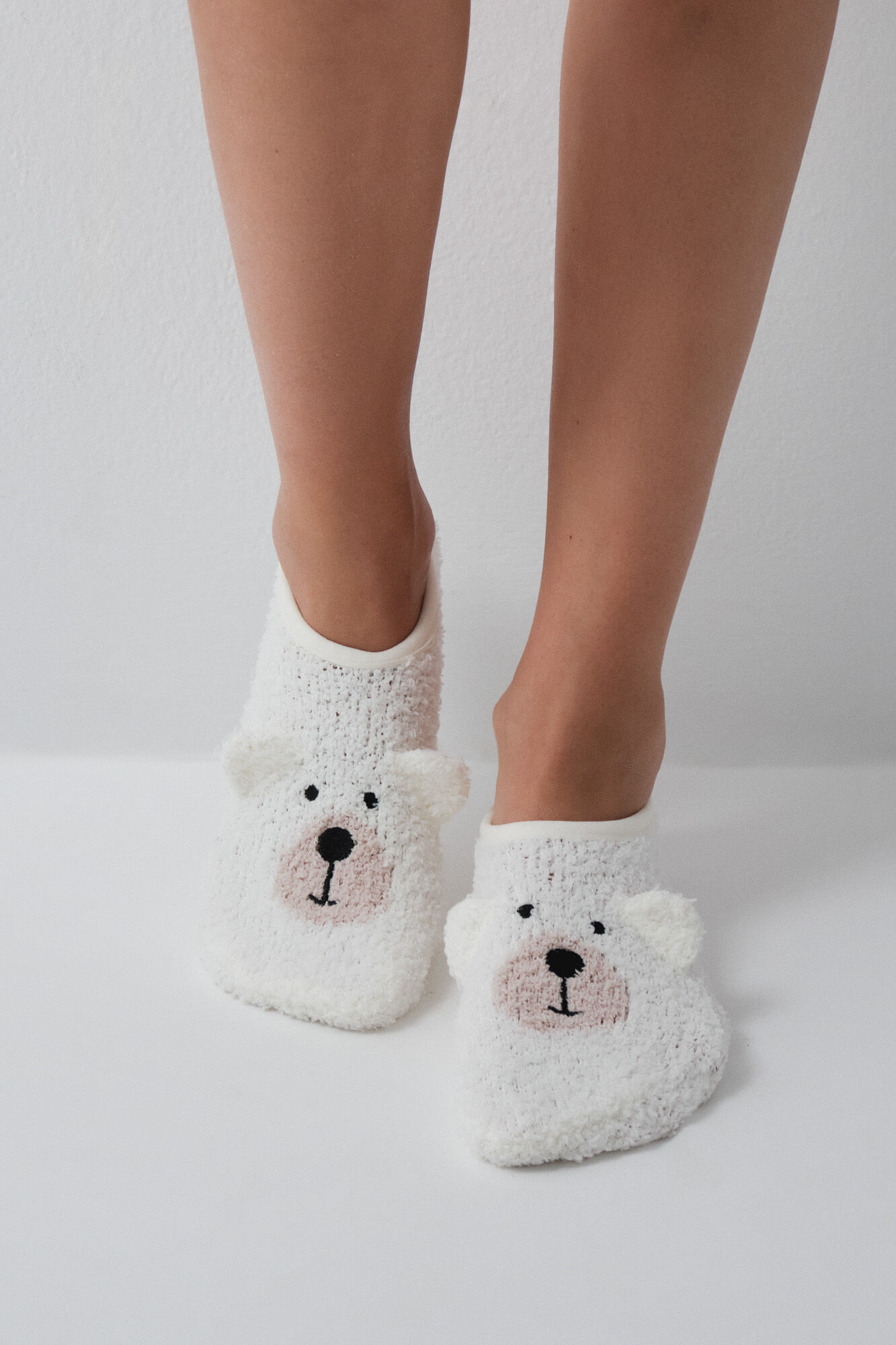 Women'secret White bear slip-on socks