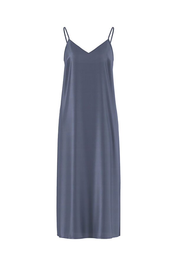 Pieces Robe longue &agrave; bretelles bleu