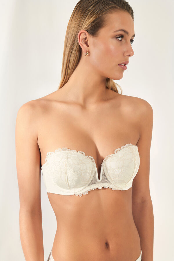 Womensecret Bra with cups and removable straps beige