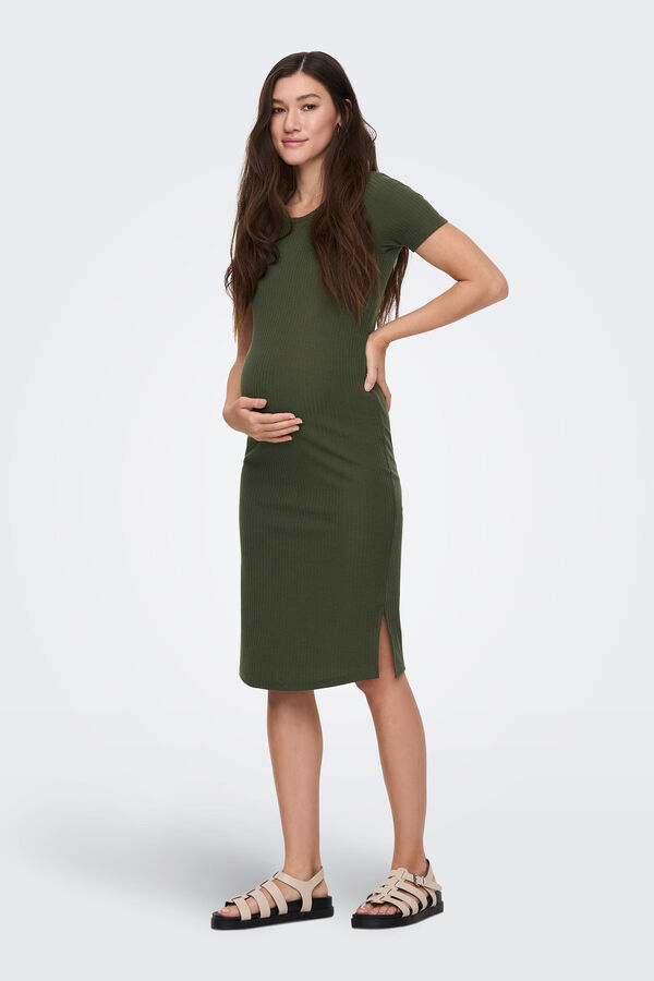 Womensecret Short-sleeved maternity midi dress Grün