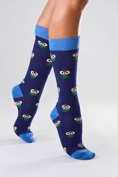 Womensecret Long blue socks in organic cotton kék