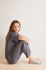 Womensecret Pijama camisero Capri gris cinzento