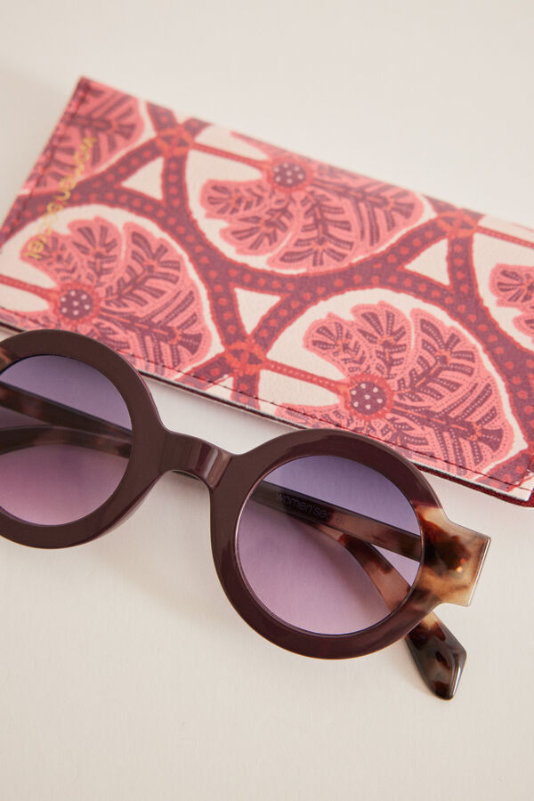 Womensecret Naočare za sunce od imitacije kornjačevine sa navlakom sa tropskim dezenom Print