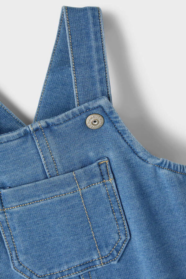 Womensecret Ausgesprochen elastische Jeans-Latzhose für Baby-Jungen mit Fronttasche Blau