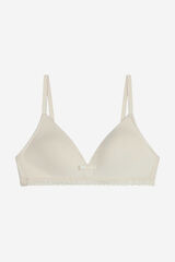 DIM Soutien-gorge sans armatures ado en microfibre et dentelle beige