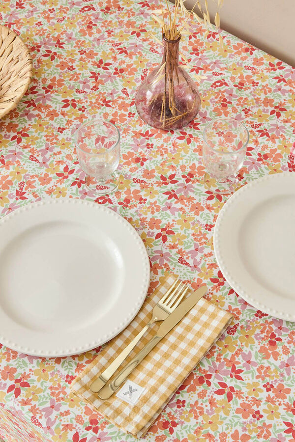 Womensecret Floral stain-resistant tablecloth piros