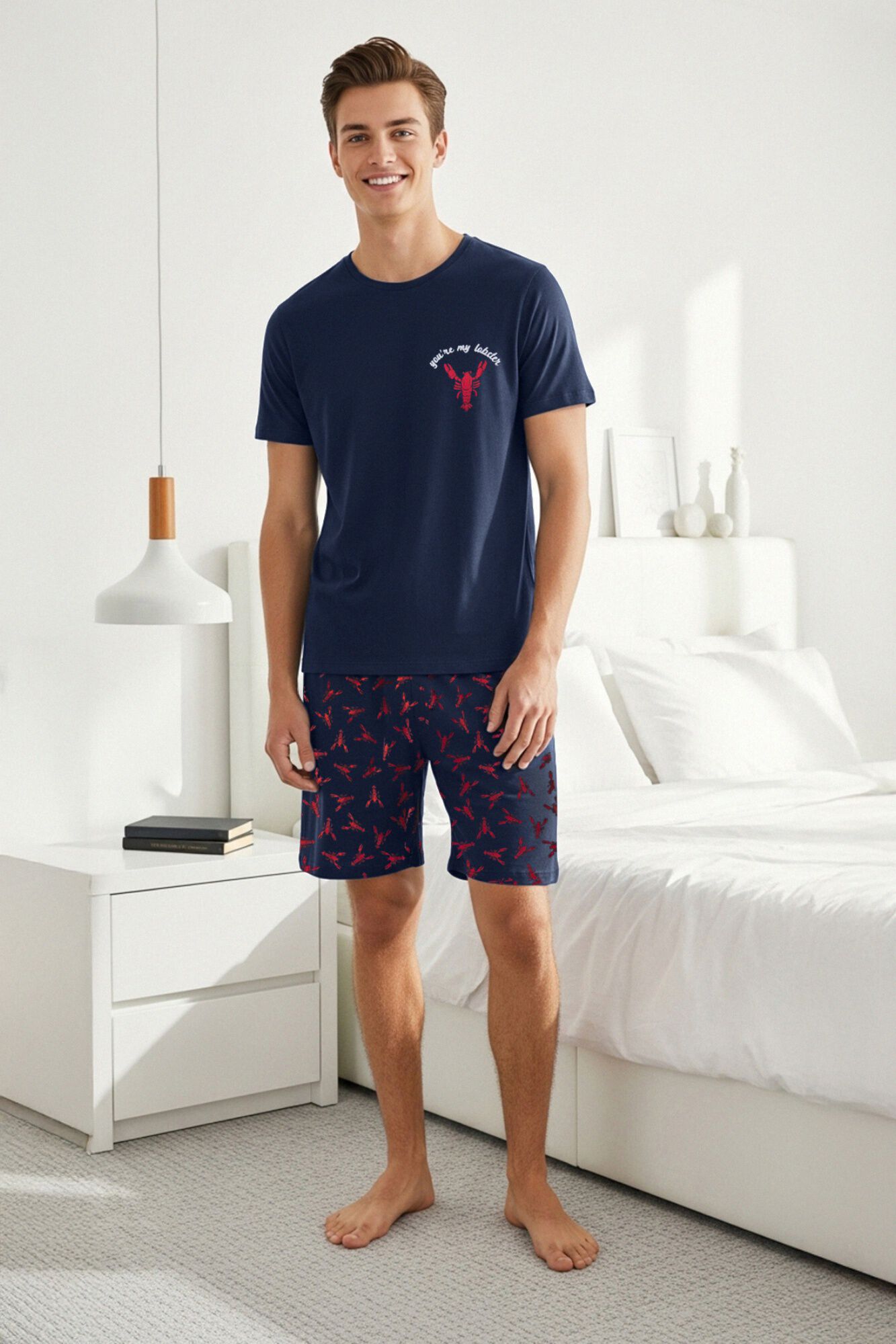 Trendyol Conjunto de pijama curto lagostas