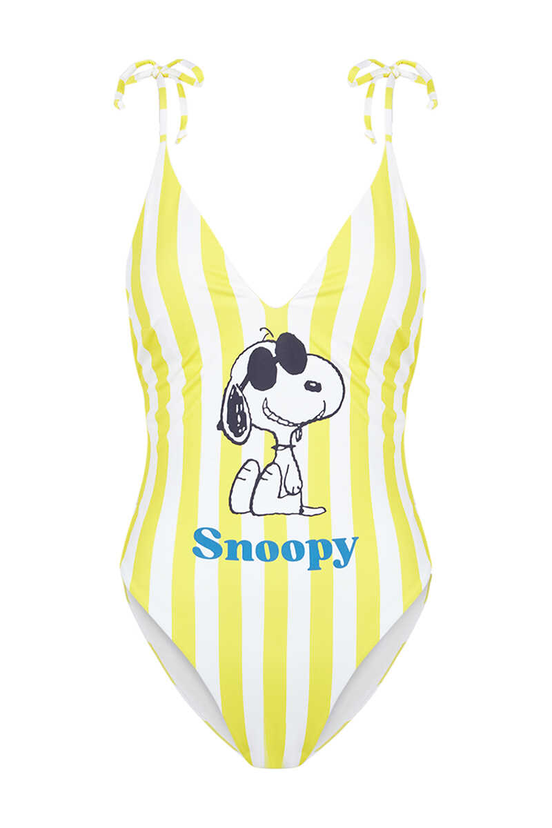 Womensecret Trikini Snoopy rayures jaune imprimé