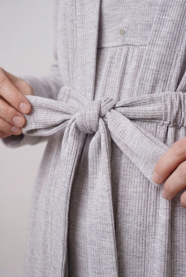 Women'secret Grey belted midi robe grey