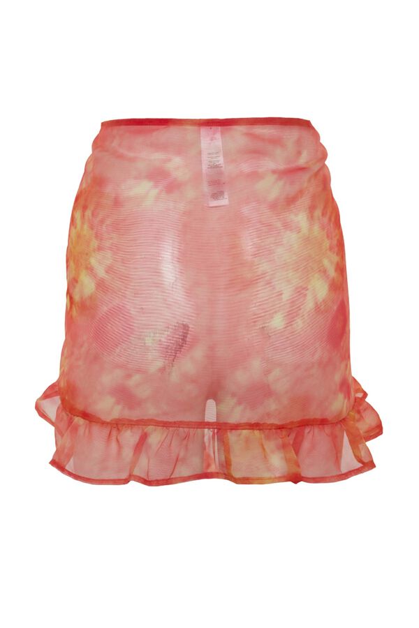 Trendyol Pareo tie-dye volantes naranja