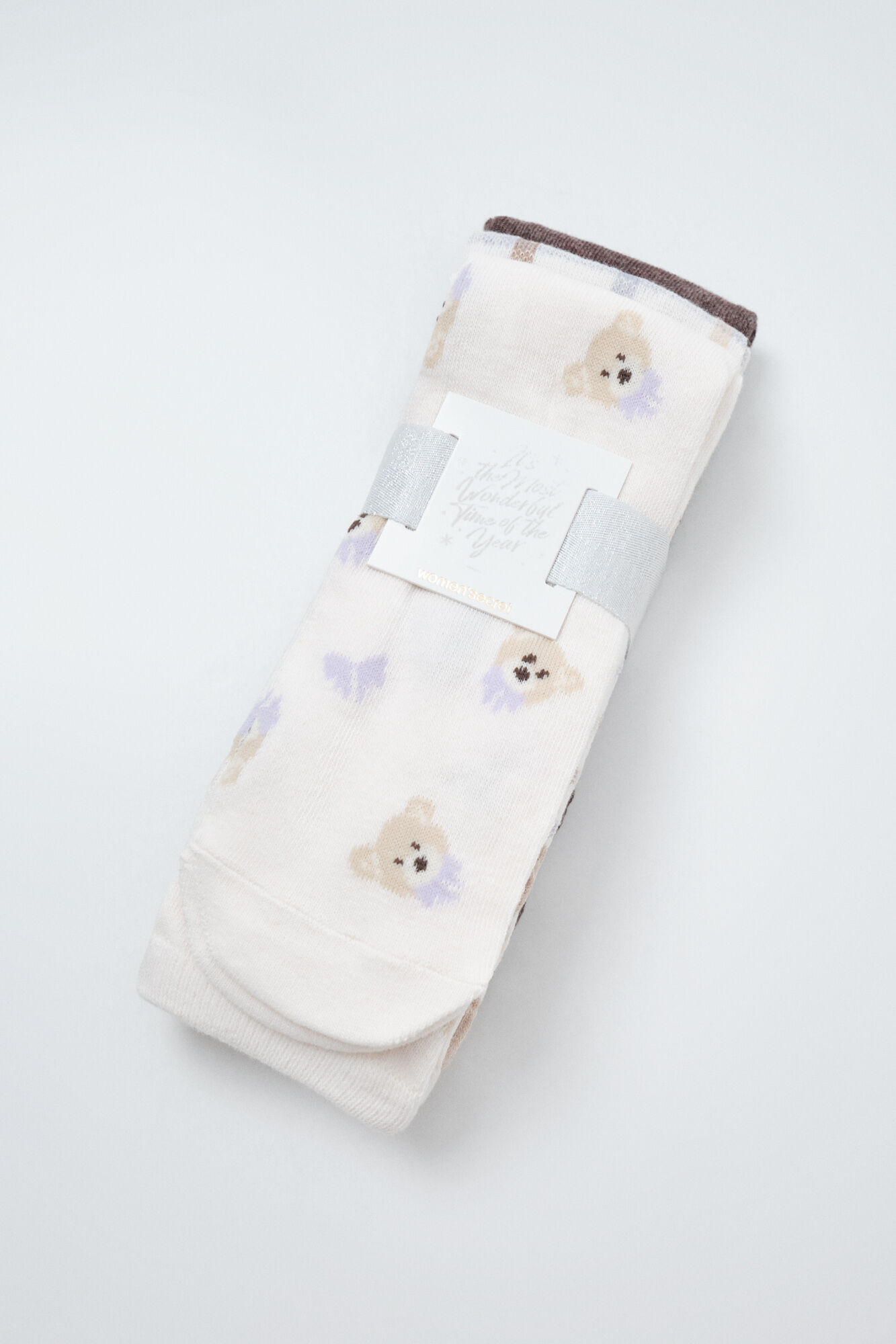 Women'secret Pack of 3 long bear print socks