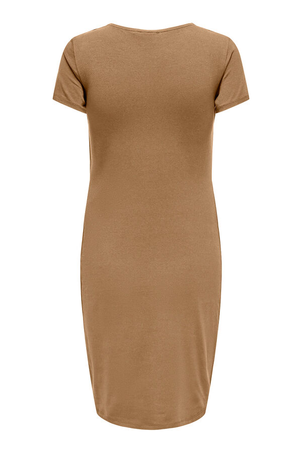 Only Maternity Vestido corto maternity y lactancia nude