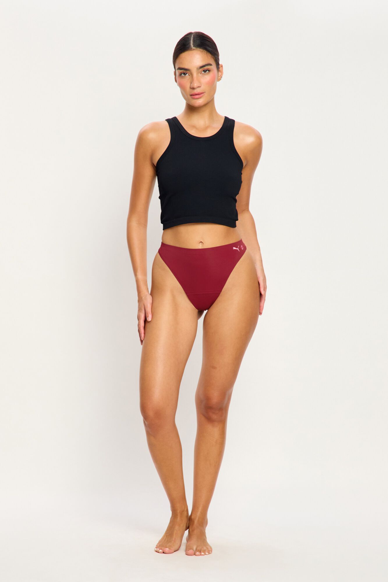 Modibodi Puma Tanga Menstrual Seamless Flujo Moderado Red