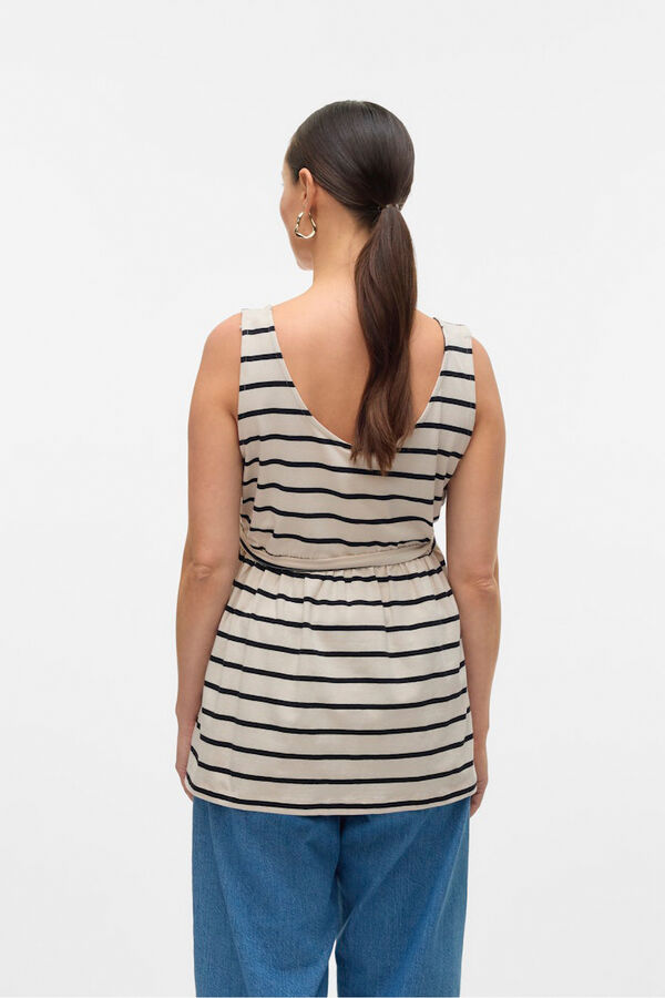 Mamalicious Wide strap maternity breastfeeding top brown