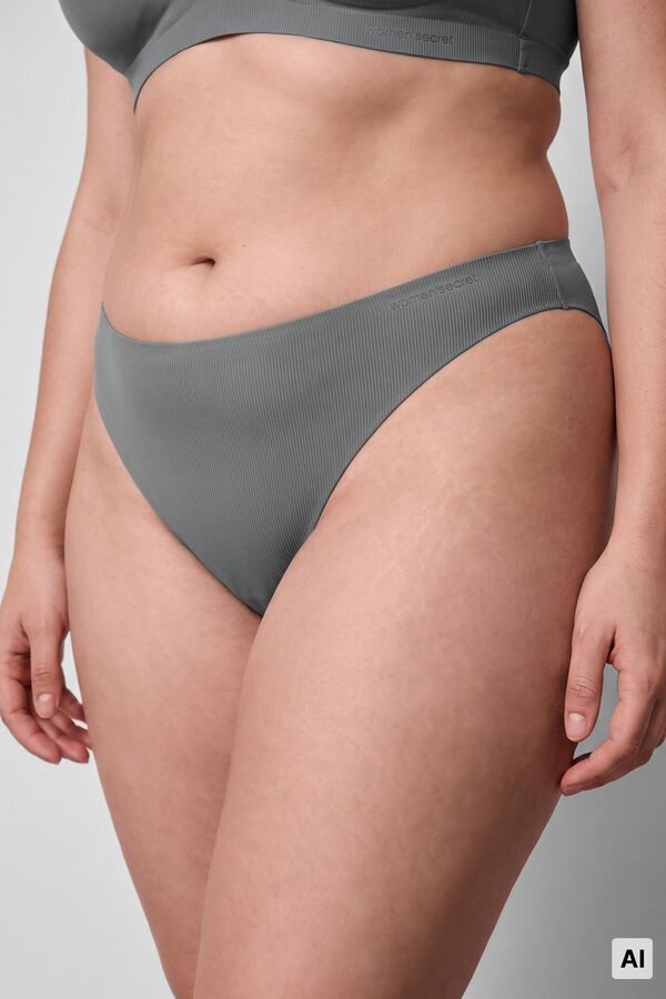 Women'secret Green microfibre and tulle Brazilian panty green