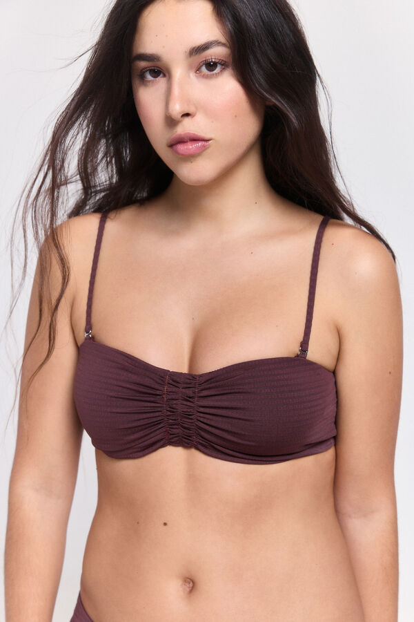 Pieces Bikini-Top mit Tr&auml;gern Rot