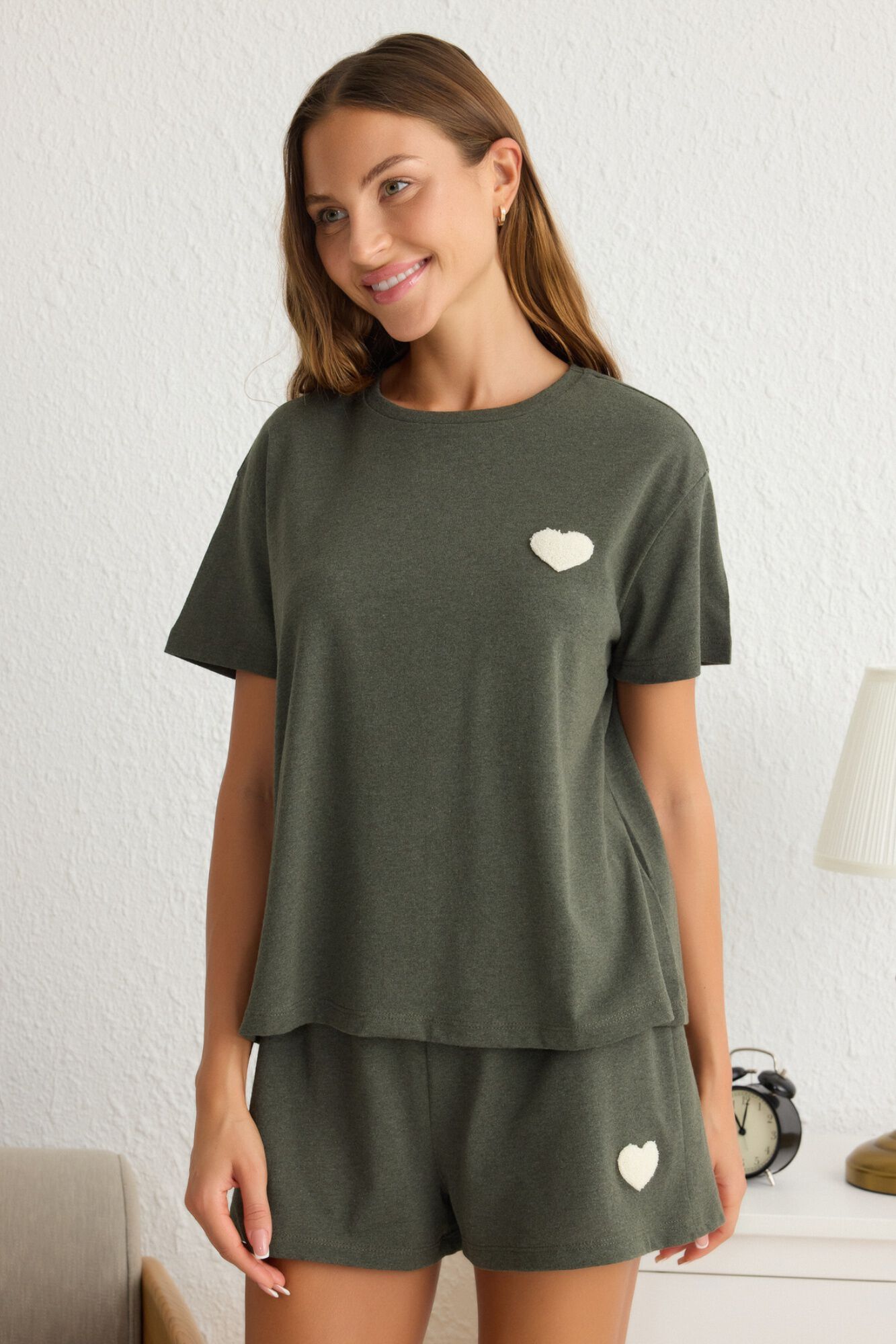 Trendyol Conjunto de pijama corto coraz&oacute;n