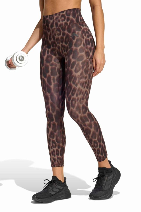 Adidas Mallas 7/8 deportivas animal print Optime marr&oacute;n