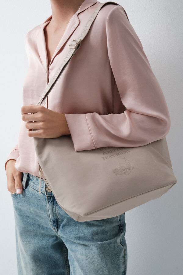 Women'secret Beige long handle lunch bag nude