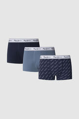 Pepe Jeans Pack of 3 straight cut boxers  blue