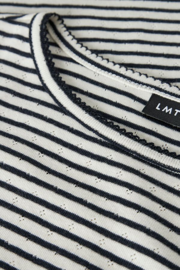 Lmtd Camiseta manga corta punto rayas azul