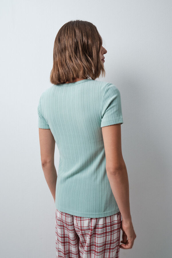 Women'secret Green short sleeve T-shirt beige